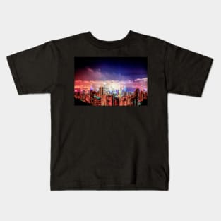 Hong Kong and Kowloon At Night Kids T-Shirt